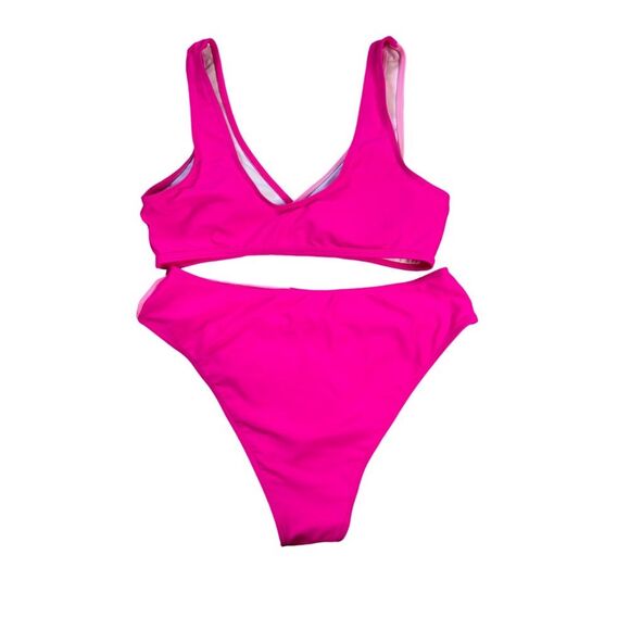 Shein 2-Piece Pink Colorblock Swimsuit Set - Picture 4 of 5